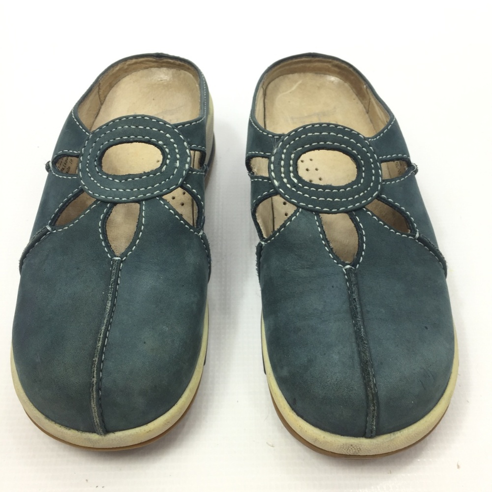 DANSKO Blue Suede Mules Clogs Floral 9 / 39 - Picture 3 of 8